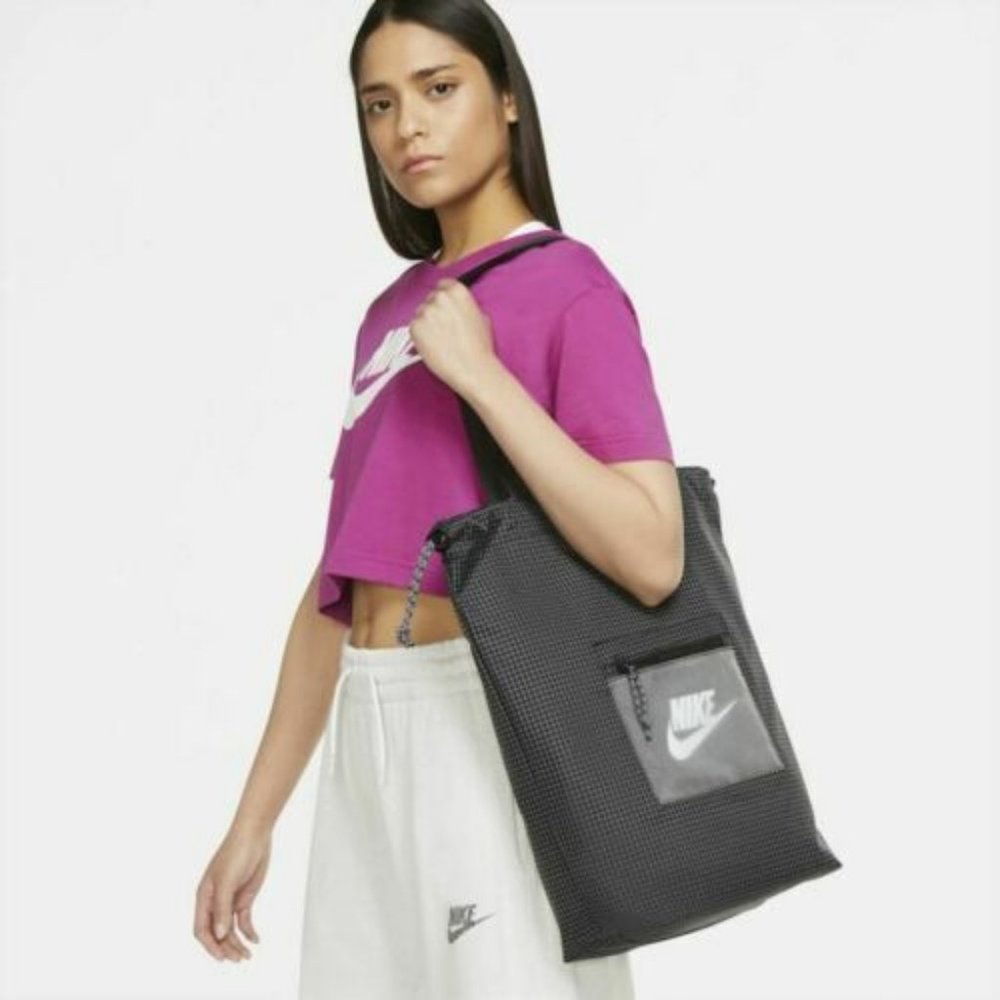 Nike Heritage Tote Drawstring Bag Sports Black White CV1409-010 NWT